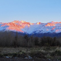 Fresh snow in the High Andes - Seen from our campsite in Uspallata